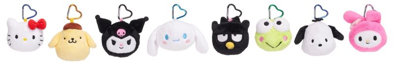 (Mis 0) HELLO KITTY & FRIENDS Peluche 8cm c/Bagclip a cuore -8ass…x144